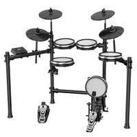 Professional Performance Mute Electronic Drums Portable Folding Percussion Instruments with Silicone Chamber and Drum Heads