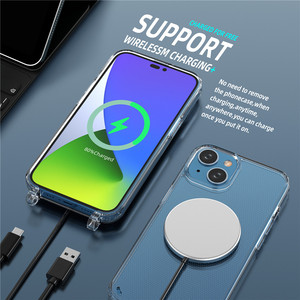Étui de téléphone de luxe à bandoulière avec chaîne en métal doré, antichoc, fin de 1,5 mm pour 14 Pro Max - Product Image 5