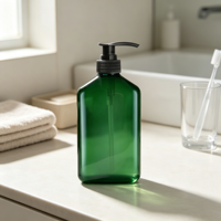 Bouteille en plastique PET carrée plate personnalisée en gros, 350 ml, 500 ml, 700 ml, pour lotion corporelle, gel douche, soins personnels, contenant de liquide