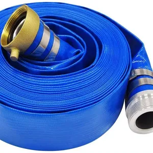 Manguera de descarga resistente de 2 "x 50 'Manguera de retrolavado de PVC azul con pasador de aluminio para piscinas