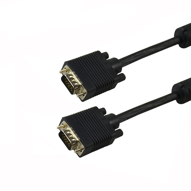 OEM Male Female VGA Coaxial 1.5m Cable Assembly with Gold Plating PVC Jacket Polybag for Computer Monitor