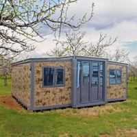 Maison conteneur modulaire pliable insonorisée de 20 pieds ou 40 pieds, mini-cabane, 3 chambres, maisons conteneurs préfabriquées avec toilettes