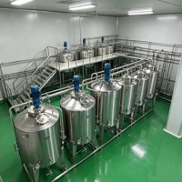 Système de mélange automatisé de sirop de sucre 4000L, ligne de production complète, machine de dissolution et de mélange de sucre à double enveloppe