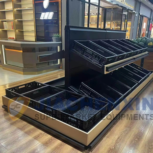 Exhibidor de Frutas Metálico de Doble Cara, Estante Comercial Multinivel para Verduras y Productos Frescos - Product Image 2