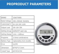 Temporizador de riego de jardín TM619, temporizador de intervalo de salida de potencia, temporizador programable Digital 10A 16A 30A, batería reemplazable de 3V, 220V