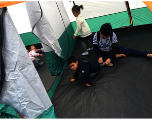 Tente de camping extérieure 2,2*3,2m en tissu Oxford, quatre saisons, 5-8 personnes, cabane Tante, deux chambres et salon, grande tente - Product Image 5