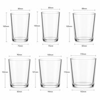 Vase à bougie en verre transparent à paroi épaisse, récipient vide pour la fabrication de bougies en cire de soja, décoration pour la maison, la salle à manger, les mariages, les fêtes, les hôtels, en gros