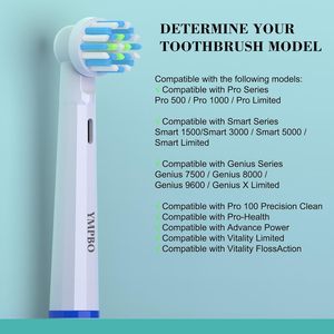 หัวแปรงเปลี่ยน YMPBO สำหรับแปรงสีฟันไฟฟ้า BRAU <span class=keywords><strong>EB50</strong></span>-10 แพ็ค หัวแปรงแบบ Cross Action - Product Image 2