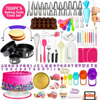 Kit d'outils de pâtisserie professionnel 700 pièces, plateau tournant antidérapant, douilles à glaçage, racloir, fournitures de pâtisserie robustes pour boulanger, vente en gros