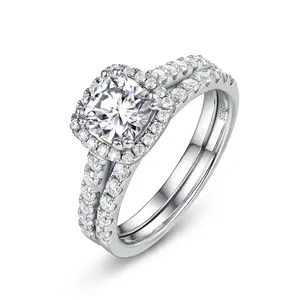 Fashion luxury moissanite jewelry stackable rings engagement bridal finger ring