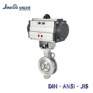 Vanne papillon pneumatique à triple décalage D673H, joint rigide, acier inoxydable SS316L/acier au carbone, PN16 Classe 150 - Product Image 1