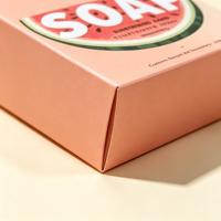 Boîte d'emballage de savon réutilisable, écologique, biodégradable, en matériaux recyclés, imperméable, avec logo personnalisé, auto-érectible, design en papier artistique