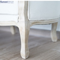 Vente en gros, canapé Louis en bois, lin rembourré, style français classique, canapé pour mariage, banquet, salon, intérieurs de luxe