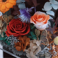 Großhandel Acryl-Handtasche mit Konservierten Blumen, Ewige Rose, Gerbera Geschenkset mit Schleife, Langlebig für Jahrestage, Valentinstag, Neujahr