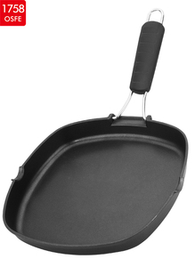 Multifunción de diseño de línea 28Cm barbacoa coreana fundido parrilla con madera citando manejar - Product Image 2