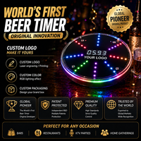 Dispositif de jeu de boisson avec minuterie pour la bière |   Minuterie de fête LED RVB avec capteur de tasse automatique pour les jeux de bar et de fête, minuterie de compétition de boisson