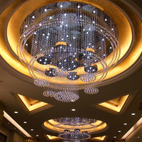 Lustre en cristal personnalisable, éclairage suspendu à LED pour hôtel, restaurant, salle de banquet, salle de réunion, ascenseur, hall