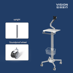 Di động di động y tế giỏ hàng với máy tính xách tay Xe đẩy kim loại cán đứng cho iPad & máy tính bảng cho bệnh viện siêu âm điều trị - Product Image 3