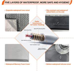 Lit pour chien chauffant amélioré 12V tension sûre arthrite orthopédique étanche Durable mousse à mémoire orthopédique lit pour animaux de compagnie coussin chauffant - Product Image 4