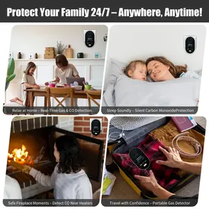 Monóxido de carbono Detector & Detector De Gás Natural, 4 em 1 Plug in Gás & CO Detector, Natural/Propano/Metano Leak Alarm Detector - Product Image 3