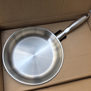 Sartén de acero inoxidable sin recubrimiento de 28cm, sartén de acero 18/10 para huevos fritos y tortitas, sartén para cocinar - Product Image 1