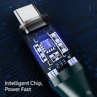 Kabel Data Pengisian Cepat Urus A22CC 66W PD, Charger PD 65W 5A Modis untuk Android, Tembaga Murni, Jalinan Nilon, Tipe C ke Tipe C USB