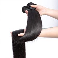 Paquete de Cabello Humano Virgen Vietnamita 100% Liso Natural Color Café con Cierre, de la Mejor Calidad, Precio al por Mayor