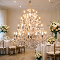 Lustre en cristal de luxe personnalisé pour la décoration de salles de mariage, de fêtes, d'hôtels, de restaurants, d'anniversaires, de halls d'accueil et de salons