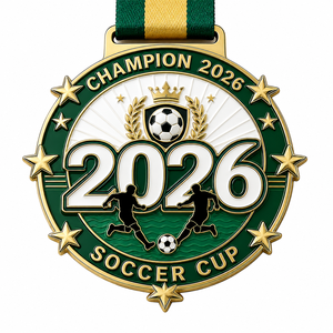Medallas Deportivas Personalizadas <span class=keywords><strong>de</strong></span> Acrílico y Metal Chapado en Oro para Campeones <span class=keywords><strong>de</strong></span> Fútbol, Diseño <span class=keywords><strong>de</strong></span> Moda - Product Image 2