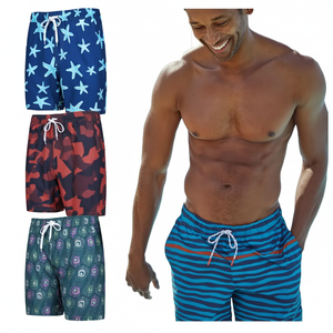 Custom Logo Men's Swim Sublimation Trunks Quick Dry Beach <b>Shorts</b> Men Beach Board Swimwear <b>Shorts</b> <b>With</b> <b>Zipper</b> <b>Pockets</b> - Product Image 1