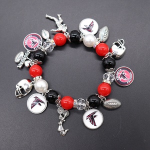 Bracelet élastique en alliage de zinc avec perles, <span class=keywords><strong>32</strong></span> équipes de la NFL, cadeau unisexe, best-seller transfrontalier, marque YY, Steelers, Saints - Product Image 3