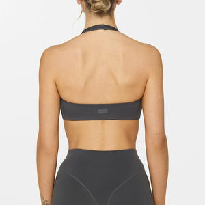 Benutzer definiertes Logo Yoga-BH Mittlere Unterstützung Rücken Offener Riemen Sport-BH Dehnbares Halfter Yoga-BH mit V-Ausschnitt - Product Image 6