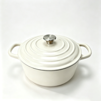 Ensemble de 3 casseroles de cuisson en émail, compatibles four, poêles et casseroles, batterie de cuisine en fonte pour cuisinière à induction et gaz