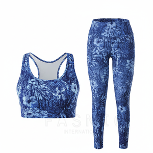 Gym Wear Women Sublimation <b>100</b>% Cotton Yoga Set By Standard International Sets With Customizable <b>Fabric</b> - Product Image 1