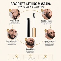 Mascara coiffant pour barbe à marque privée pour hommes, super waterproof, épaississant, assombrissant, longue tenue