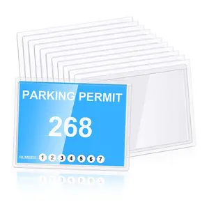 Tasche autoadesive in PVC trasparenti porta biglietti da visita per auto con vetrina finestra porta Pass per parcheggio adesivo
