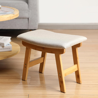 Tabouret moderne en bois Chaise Petit repose-pieds ottoman Tabouret de courtoisie avec pieds en bois massif