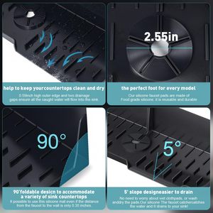 Silicone Faucet Protector <b>Mat</b> Sink Pad Faucet <b>Mat</b> for Kitchen Sink Water Prevent Wraparound <b>Splash</b> - Product Image 4