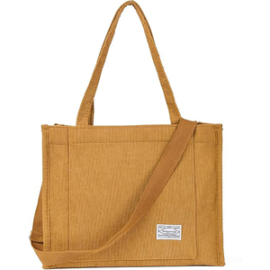 Échantillon gratuit, grand sac fourre-tout tendance, grande capacité de charge, lavable, réutilisable, toile de coton épaisse, sacs fourre-tout pour femmes - Product Image 6