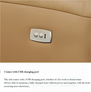 Divano Angolare Reclinabile Elettrico in Pelle Color Crema con Schienale Alto - Product Image 5