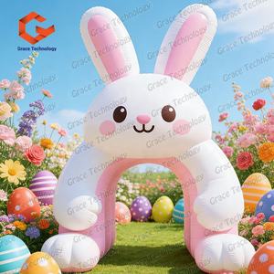 Arche gonflable colorée de lapin de Pâques arc gonflable d'oeuf de lapin pour la décoration de fête de pelouse de jardin de printemps - Product Image 4