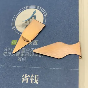 Reach Certificated Customized Sheet Metal Stamping Phosphor Copper Brass Bookmark Book Mark Clip For Sale