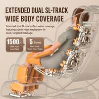 Fauteuil de massage portable à double rail SL, zéro gravité, corps entier, Bluetooth, compresse chaude, contrôle de la minuterie, mécanisme de jade, airbags, USB