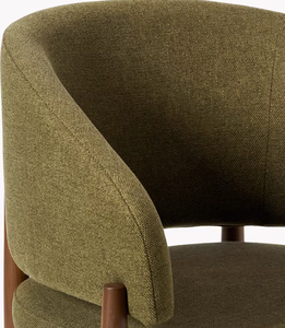 Yüksek kaliteli mobilya kadife Nordic kumaş katı yemek sandalyeleri balkon otel restoran basit Retro ahşap kafe sandalyesi - Product Image 6