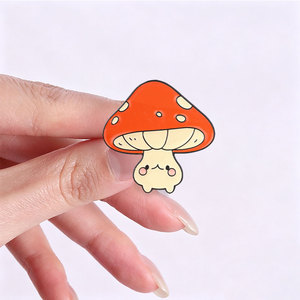 Set Pin Enamel Jamur Kawaii Lucu, Bros Jamur Kartun Menggemaskan Untuk Dekorasi Tas Ransel - Product Image 2