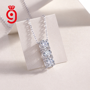 Dames Fijne Sieraden Ketting 925 <span class=keywords><strong>Sterling</strong></span> Zilver 0.5CT Moissanite Hangertje Ketting Schakelketting Dames Kettingen - Product Image 4