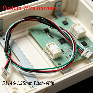 Câble de signalisation pour carte de commande d'écran LCD de distributeur automatique, faisceau de câbles Molex 51146-0400 à 4 broches, pas de 1,25 mm, longueur personnalisée - Product Image 1