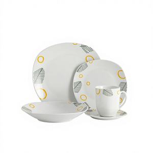 Services de table en porcelaine élégants et durables avec motif floral décoratif pour les repas en famille et les réceptions - Product Image 1