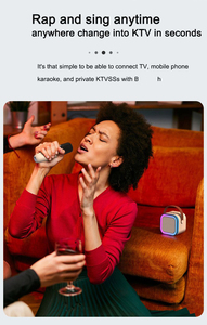 Nueva Máquina de Karaoke K12 Mini 2026, Altavoz Inalámbrico Portátil con 2 Micrófonos, Luces RGB para Fiestas <span class=keywords><strong>en</strong></span> <span class=keywords><strong>Casa</strong></span>, Regalo para Niños - Product Image 4