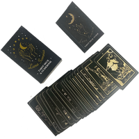 Jeu de tarot personnalisé 78 bords dorés Cartes de tarot en papier pour débutants avec guide pour les fêtes et les jeux